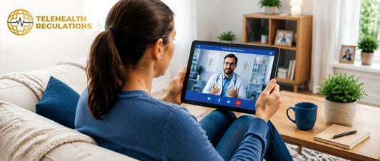 Patient using virtual GP consultation on a tablet at home