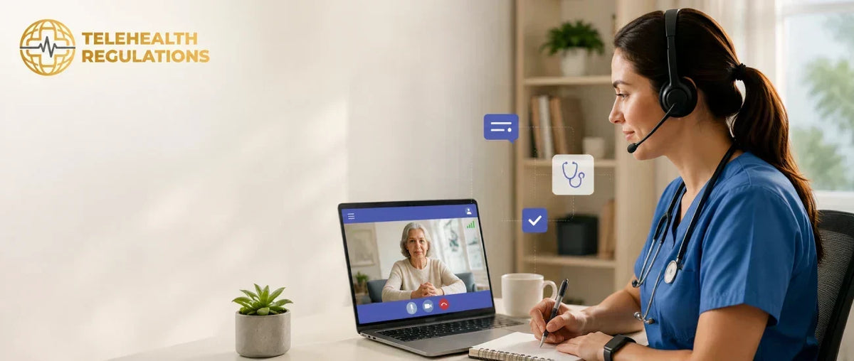Registered nurse conducting a video consultation for RN jobs telehealth roles in the UK